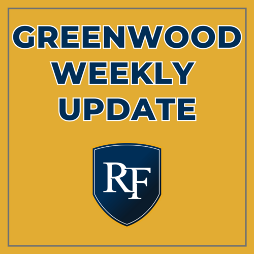 image with the words Greenwood Weekly Update and RF logo